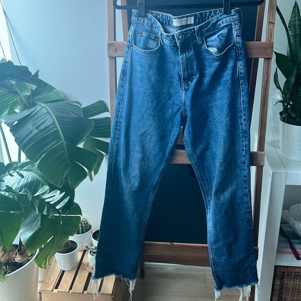 Topshop straight step-hem jeans